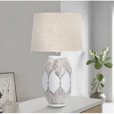 LAMPA STOŁOWA Z ŻYWICY OWAŁ ATENA 38X67 cm